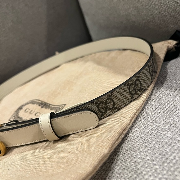 NEW Gucci GG Marmont Supreme GG Logo Thin Belt - Picture 9 of 12